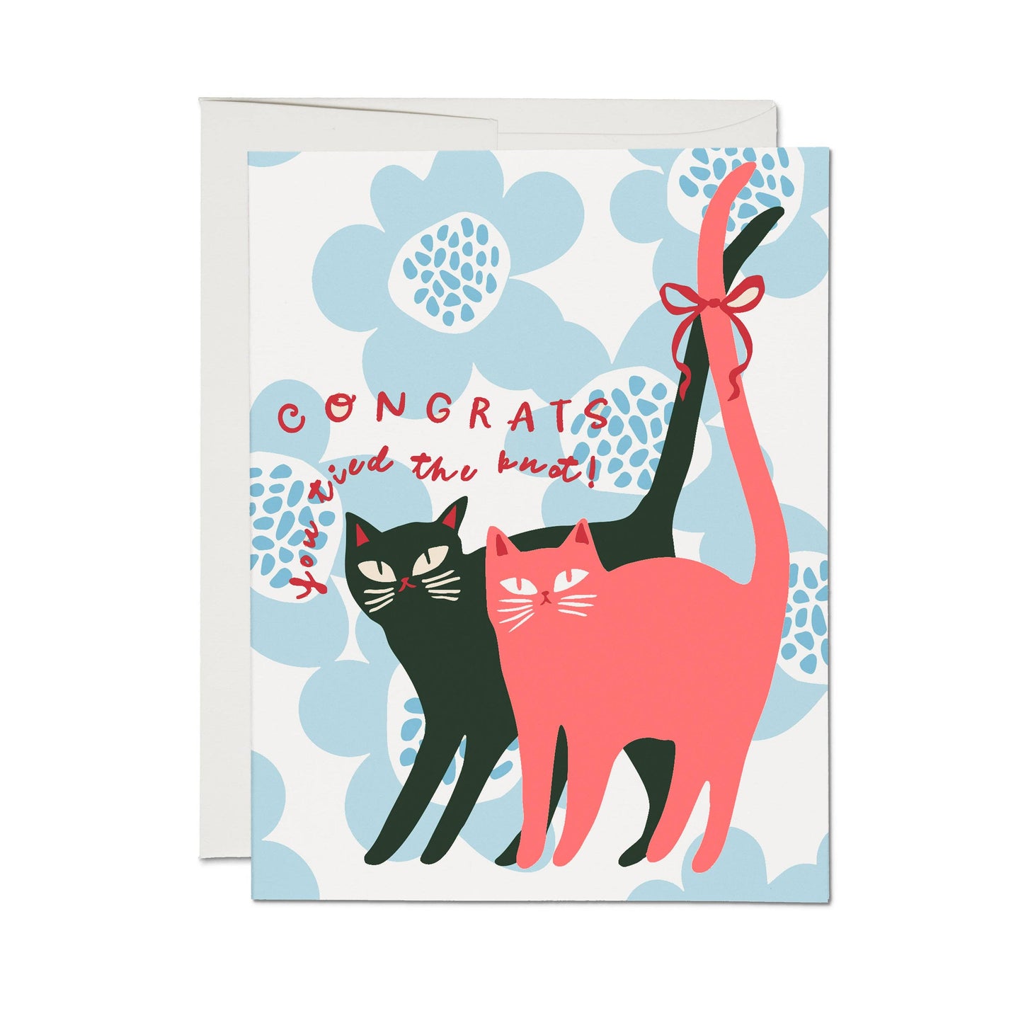 Tied Knot Cats greeting card