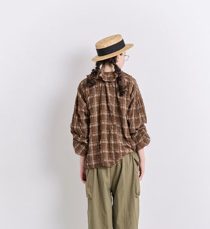 Veritecoeur Favorite Check Blouse- Brown