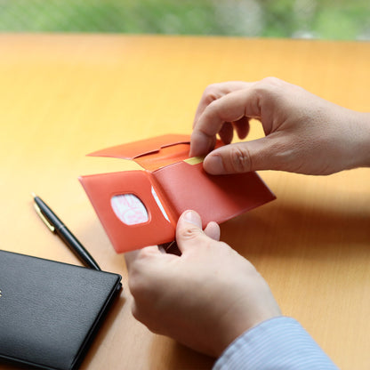 HIGHTIDE × BEAMS Japan 3-pocket Card Case - Orange
