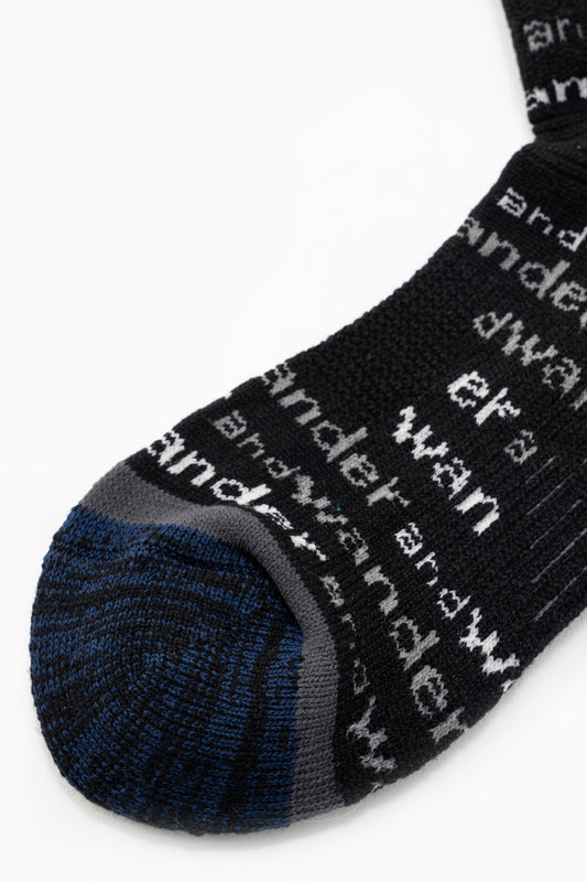 And Wander Wool Socks - Black