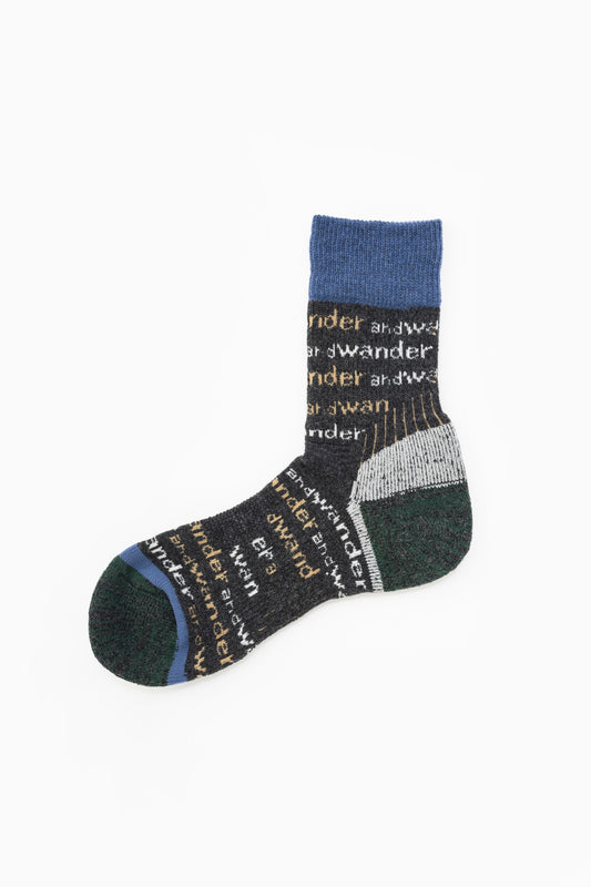 And Wander Wool Socks - Charcoal