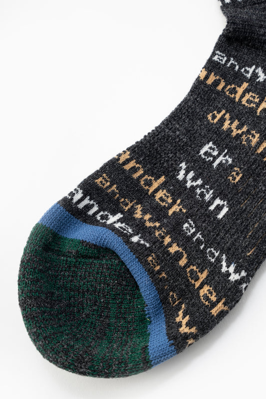 And Wander Wool Socks - Charcoal