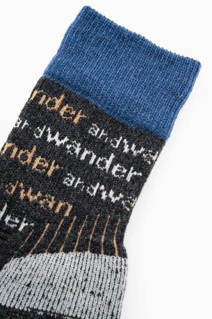 And Wander Wool Socks - Charcoal
