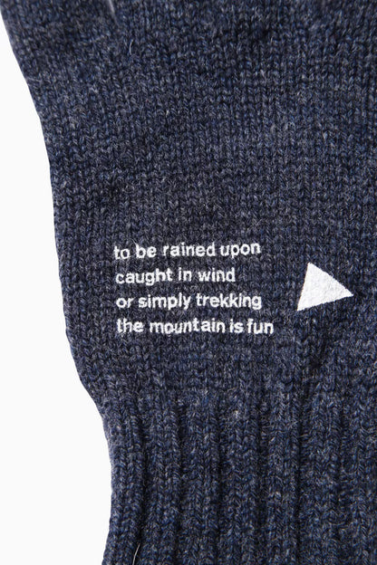 And Wander Wool Knit Gloves - Navy