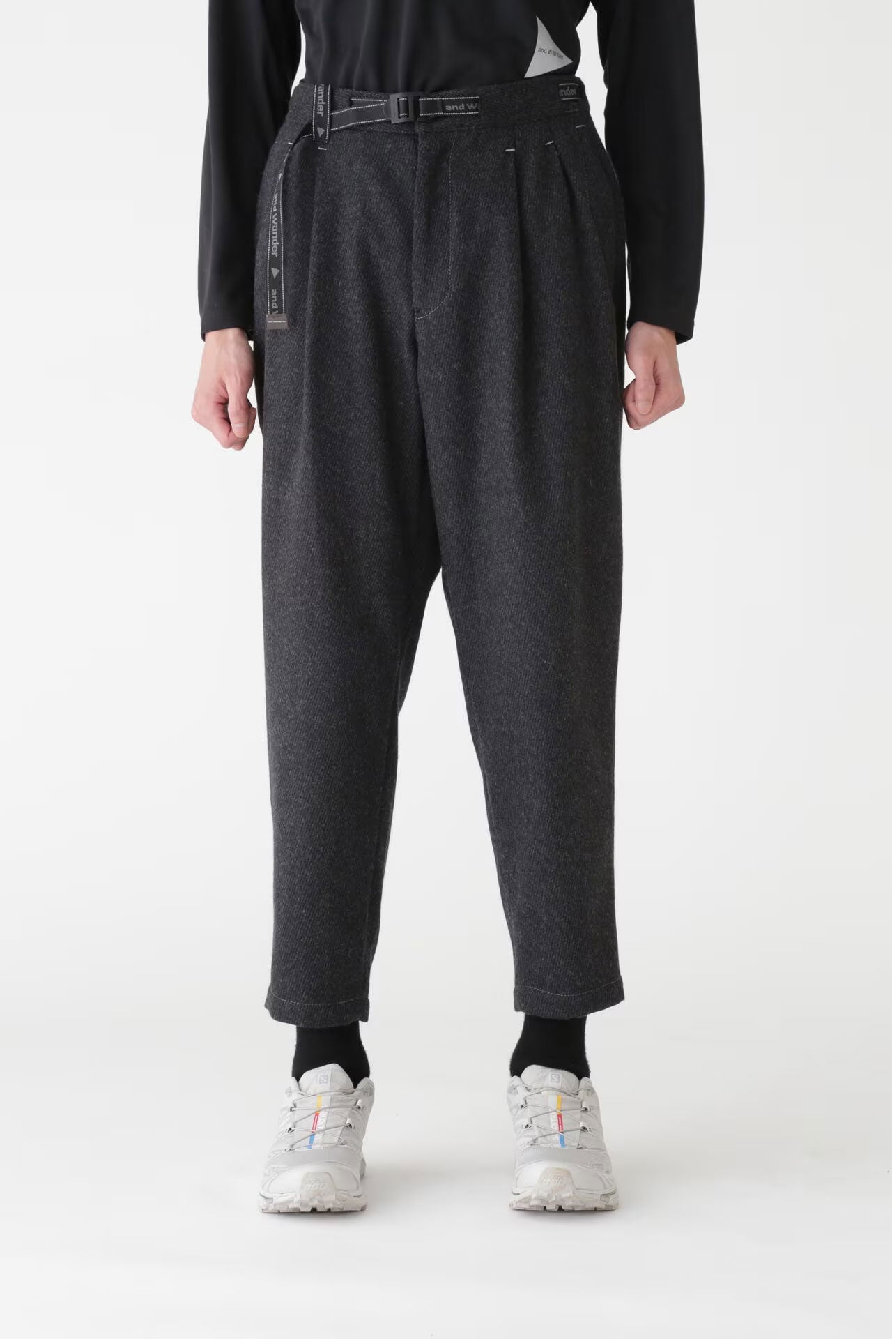 And Wander Woman's Tweed Tapered Pants - Charcoal