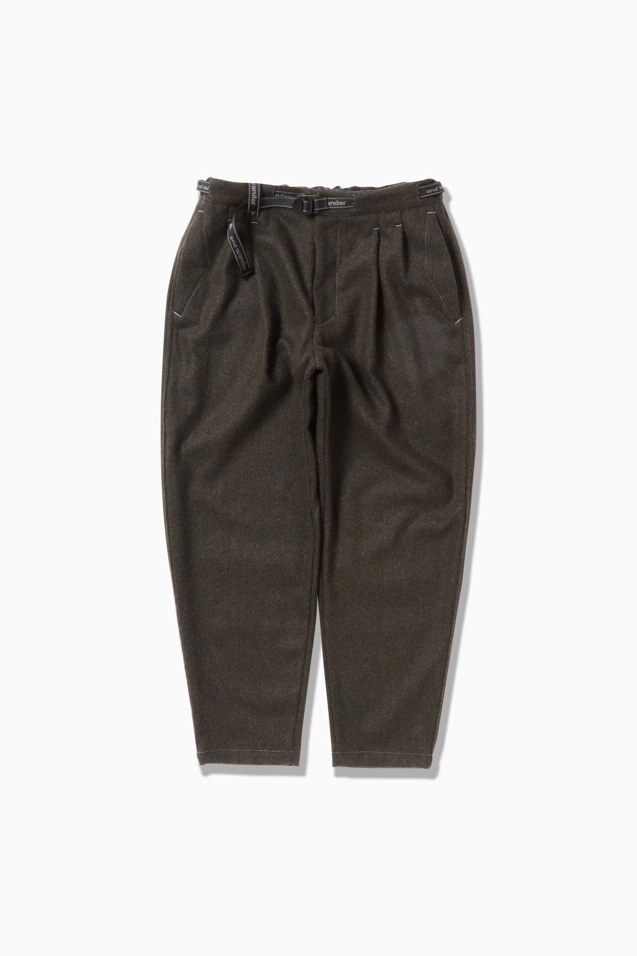 And Wander Woman's Tweed Tapered Pants - Olive