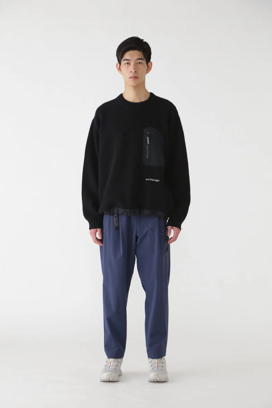 And Wander Unisex Shetland Wool Sweater - Black