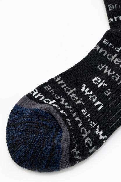 And Wander Wool Socks - Black