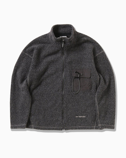 And Wander Unisex Re Wool Zip Jacket - Charcoal