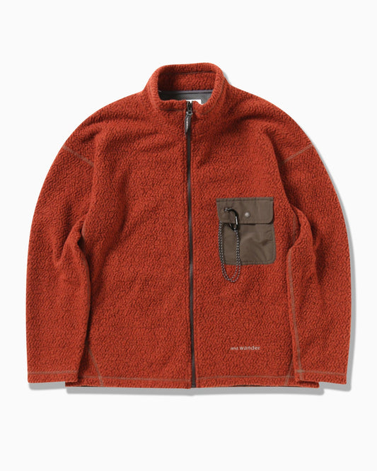 And Wander Unisex Re Wool Zip Jacket - Red