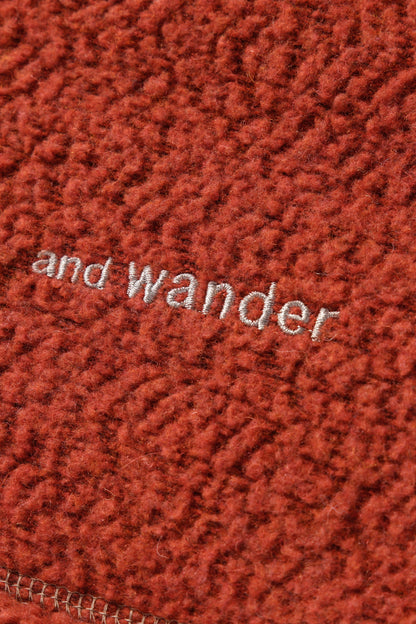 And Wander Unisex Re Wool Zip Jacket - Red