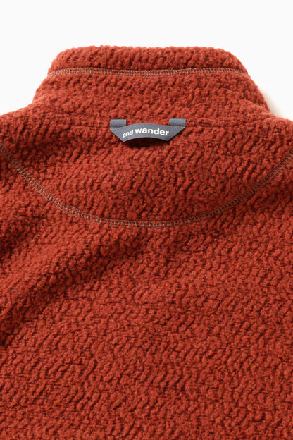 And Wander Unisex Re Wool Zip Jacket - Red