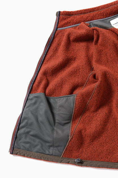 And Wander Unisex Re Wool Zip Jacket - Red