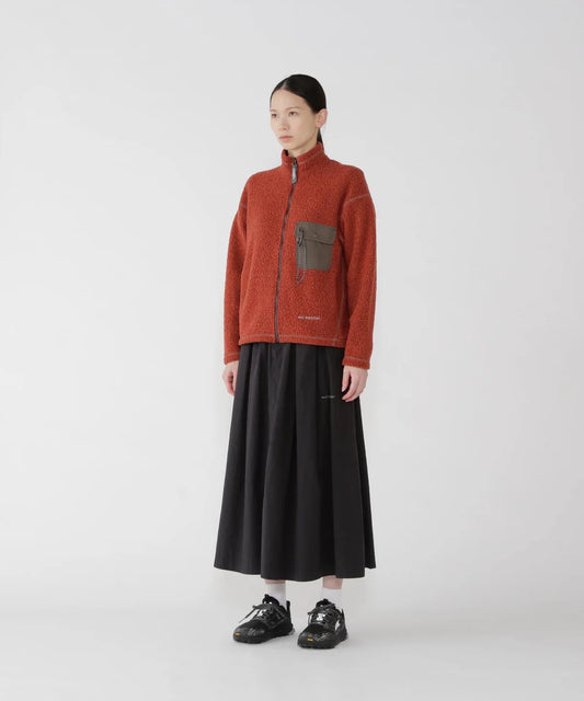 And Wander Unisex Re Wool Zip Jacket - Red