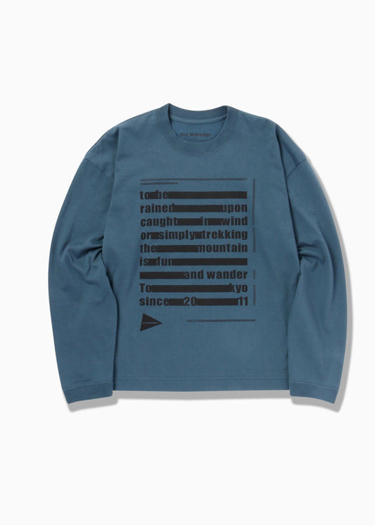 And Wander Unisex Typography Printed Long-sleeve Shirt