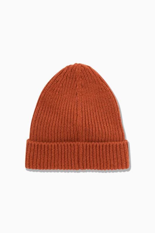 And Wander Unisex Shetland Wool Knit Cap - Orange