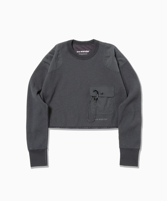 And Wander Women's PE Waffle Cropped Tee - Gray