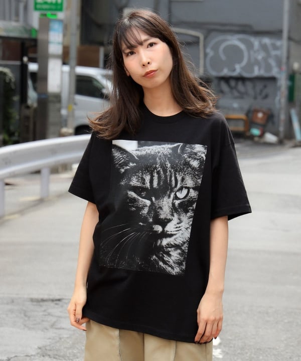 Beams Japan x Daido Moriyama Cat T-shirt - Black