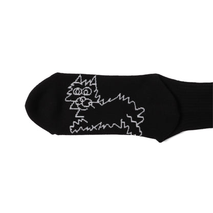 BEAMS JAPAN Himaa Cat Socks (White/Black)