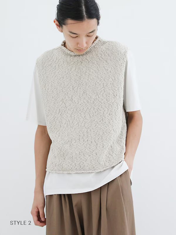 evam eva Cotton Slub Vest - Ecru