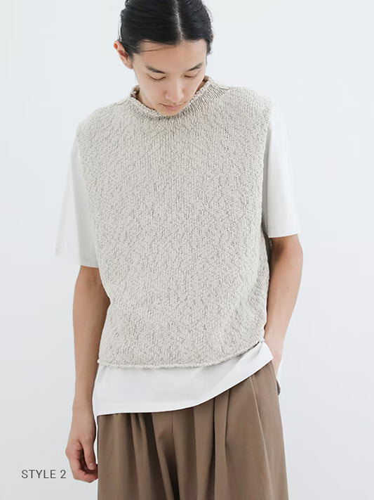 evam eva Cotton Slub Vest - Ecru