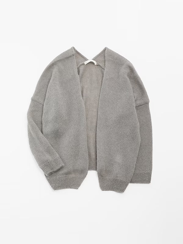 evam eva Silk/Mohair Wool Cardigan - Gray