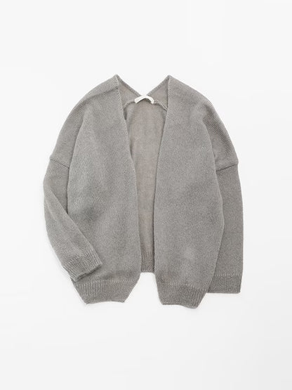evam eva Silk/Mohair Wool Cardigan - Gray