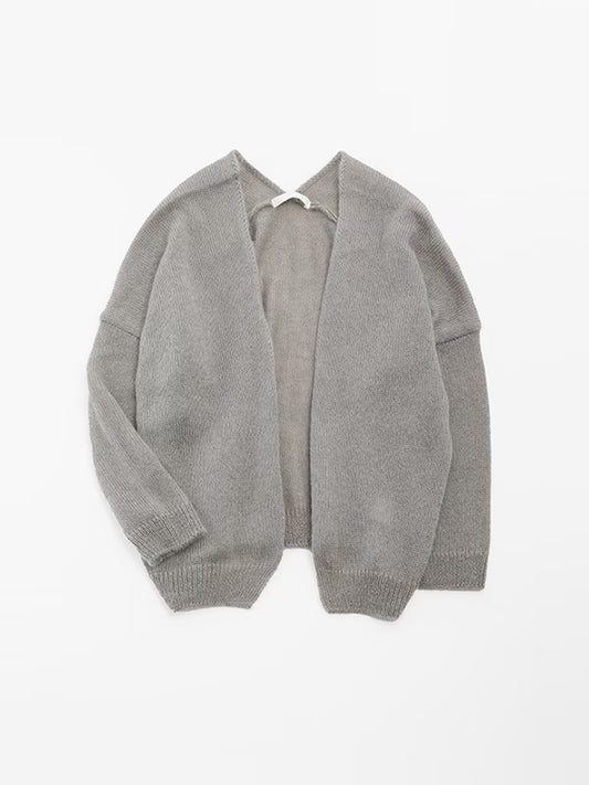 evam eva Silk/Mohair Wool Cardigan - Gray