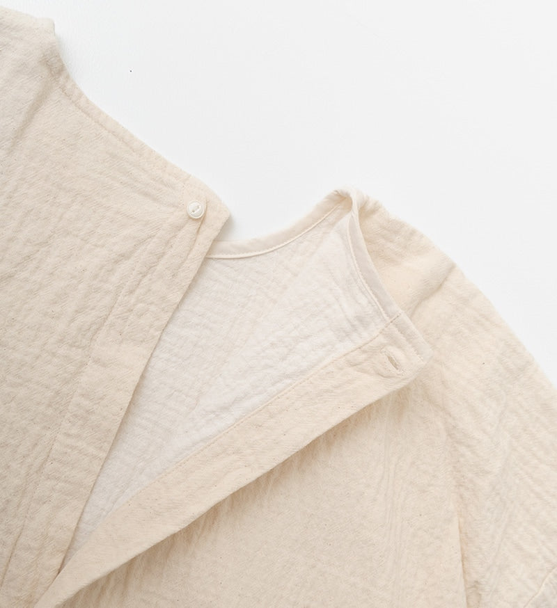 Veritecoeur Reversible Cotton Linen Pullover - Ivory (VC-2640)