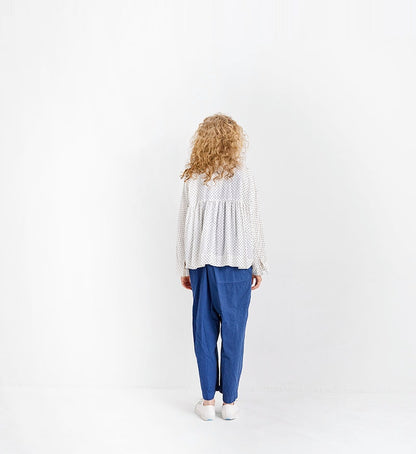 Veritecoeur Polka Dot Blouse - White