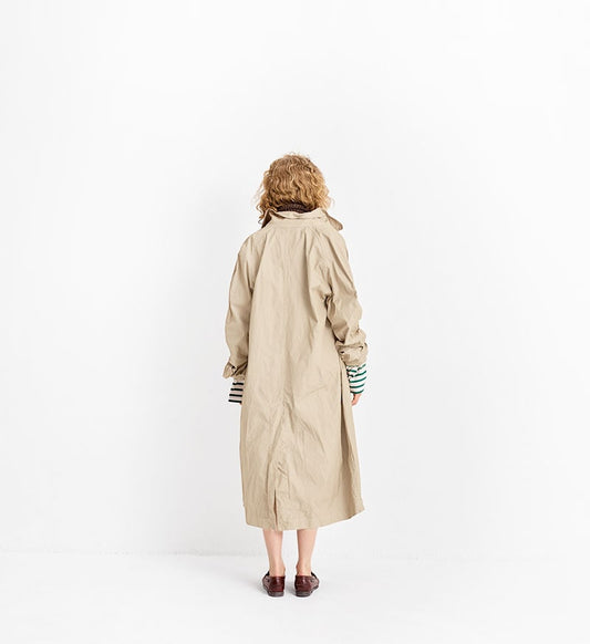 [Arriving Soon] Veritecoeur Stand Collar Coat - Beige