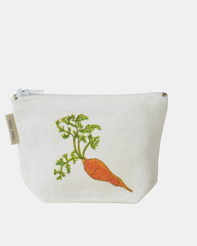 Fog Linen Work x Isabelle Boinot Linen Pouch - Rabbit & Carrot