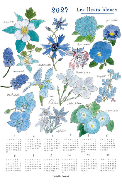 [Pre-order: Shipping Sep./Oct.]Fog Linen Work 2027 Linen Calendar Les Fleurs Bleues
