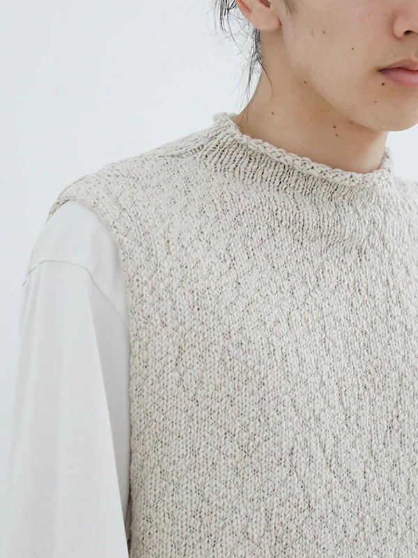 evam eva Cotton Slub Vest - Ecru