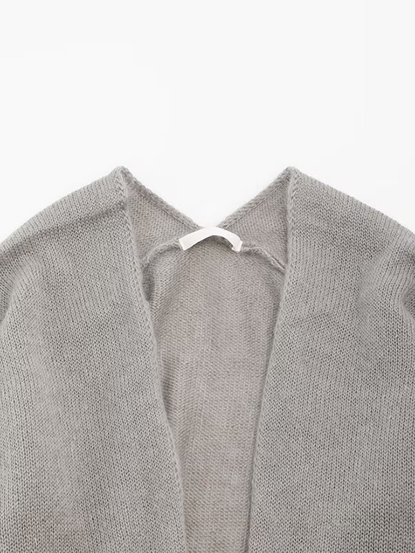 evam eva Silk/Mohair Wool Cardigan - Gray