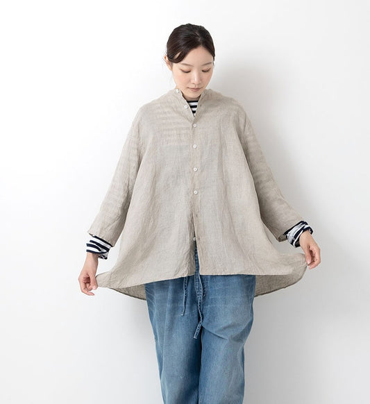 Veritecoeur Linen Gathered Blouse - Kinari (ST-167L)