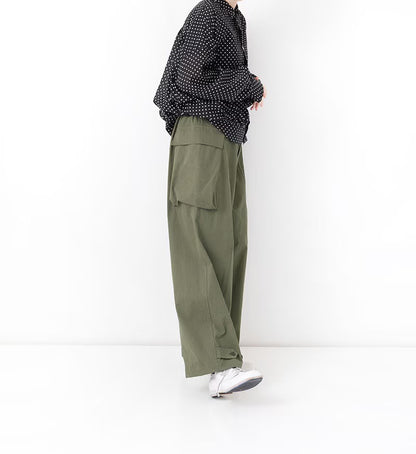 Veritecoeur Peach Skin Cargo Pants - Khaki
