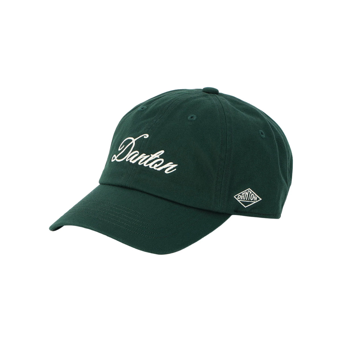 Danton 6 Panel Chino Cloth Baseball Cap - Green * Ivory Logo
