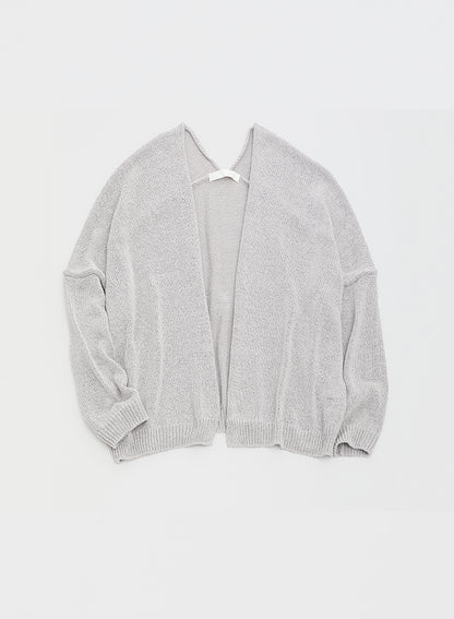 evam eva Silk Cardigan - Coral Gray