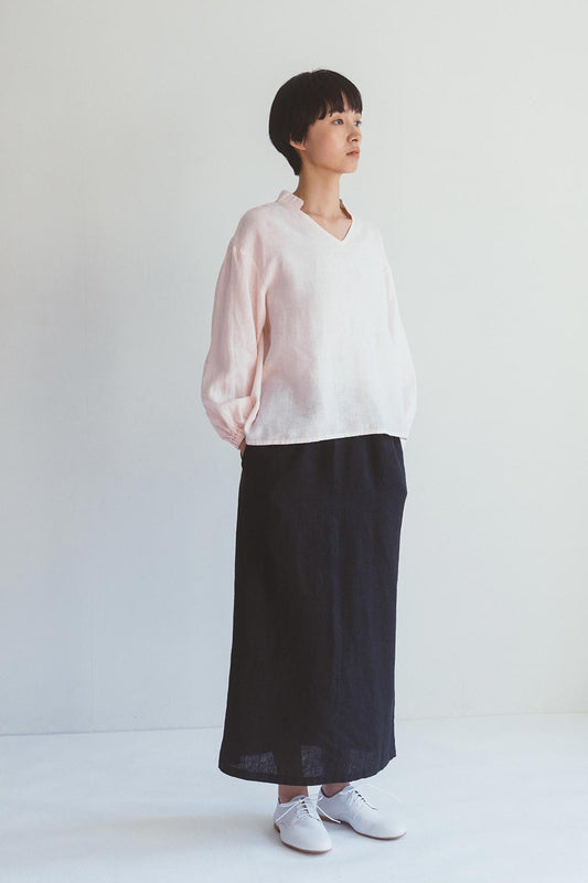 Fog Linen Work Linen Oriana Skirt - Black