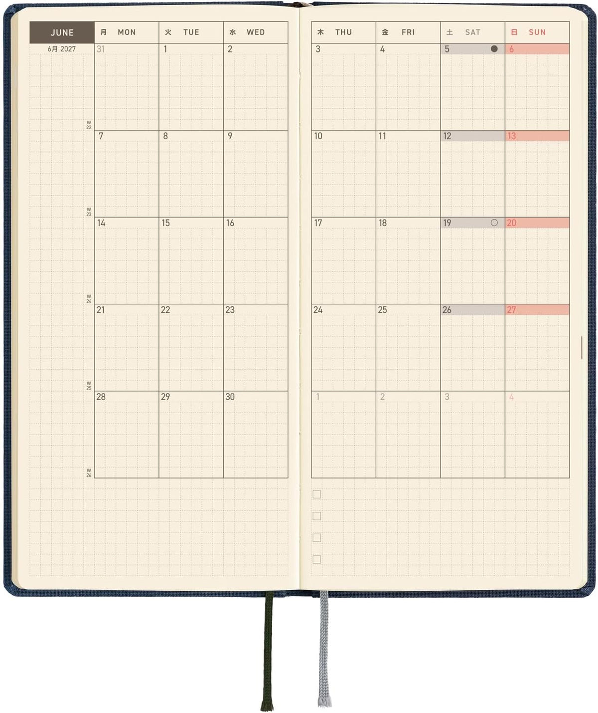 Hobonichi Techo 2027 Planner English Version - Midnight Blue