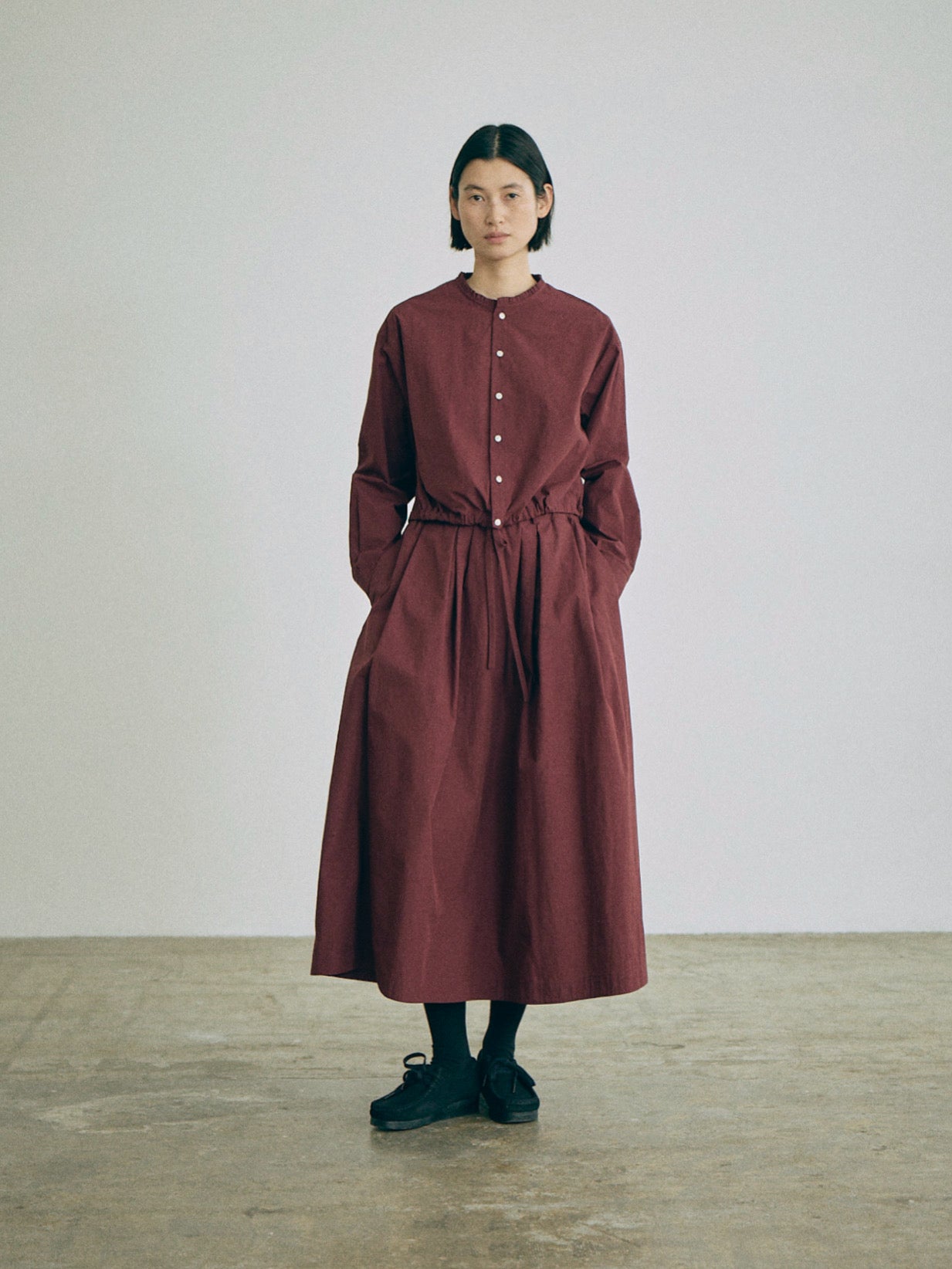 Nicholson & Nicholson Pearl Washed Cotton Blouse - Wine