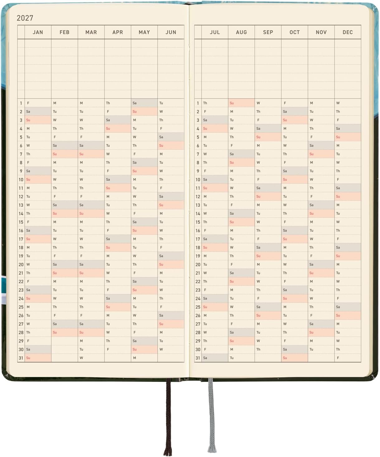 Hobonichi Techo 2027 Planner Hiroko Kubota English Version: Meteor Shower in the Light Blue Forest