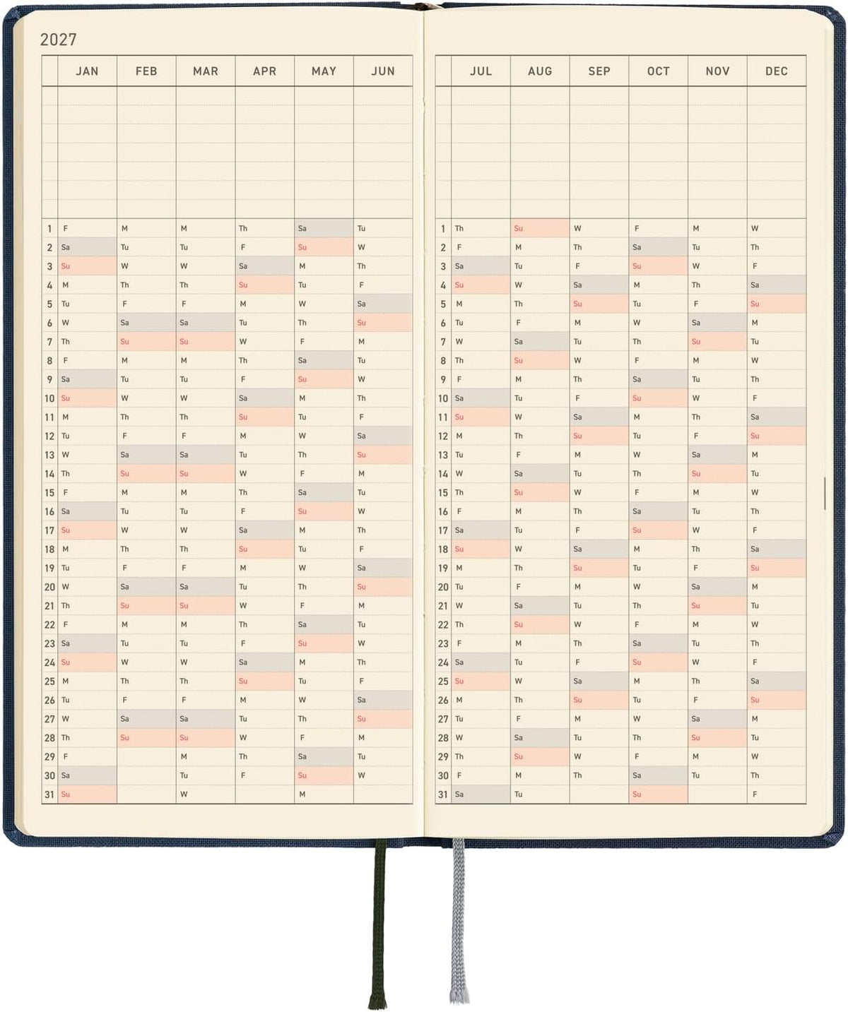 Hobonichi Techo 2027 Planner English Version - Midnight Blue