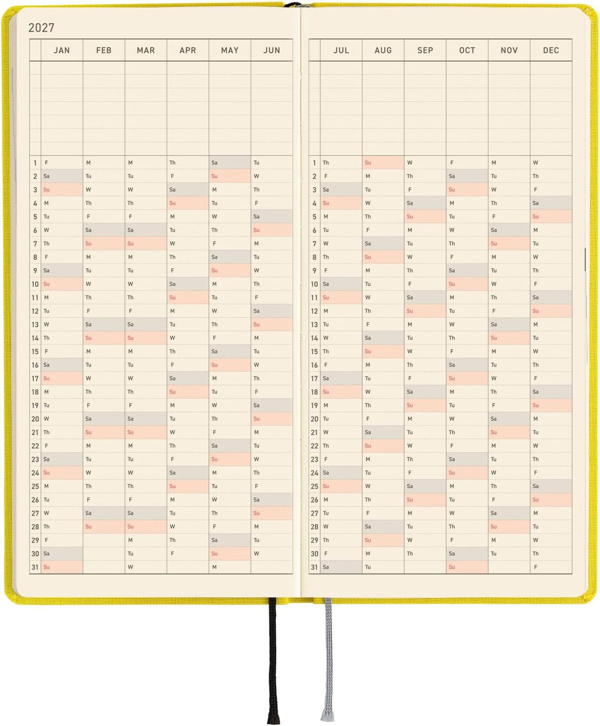 Hobonichi Techo 2027 Planner English Version - Yellow