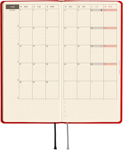 Hobonichi Techo 2027 Planner English Version - Poppy Red