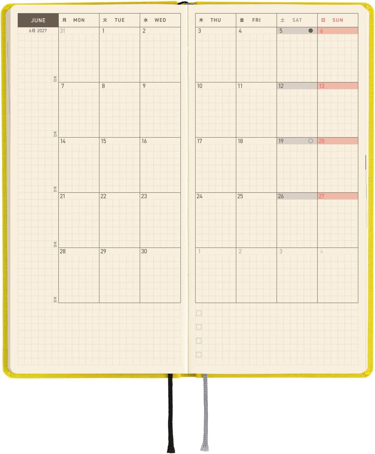 Hobonichi Techo 2027 Planner English Version - Yellow