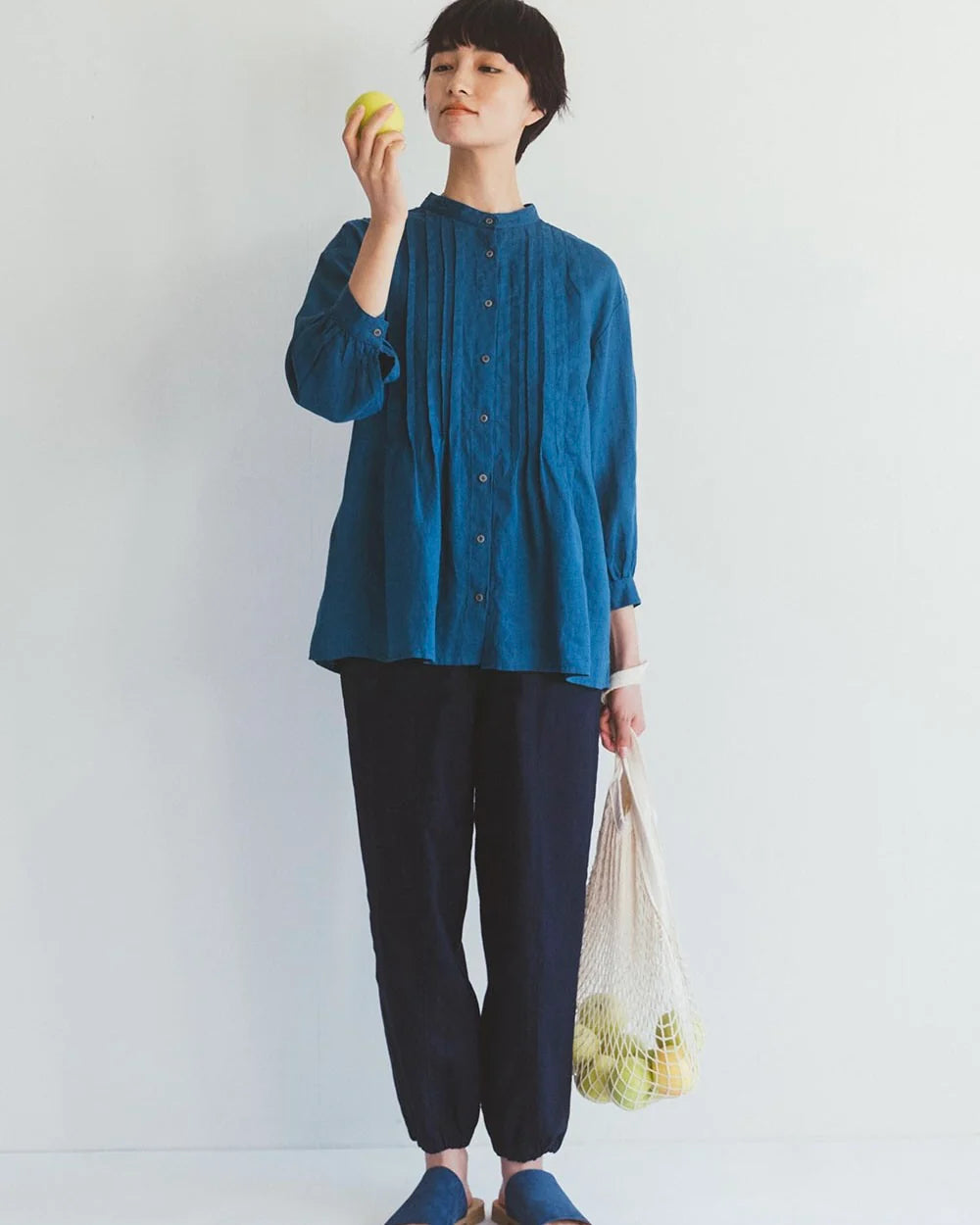 Fog Linen Work Linen Lorella Pants - Navy