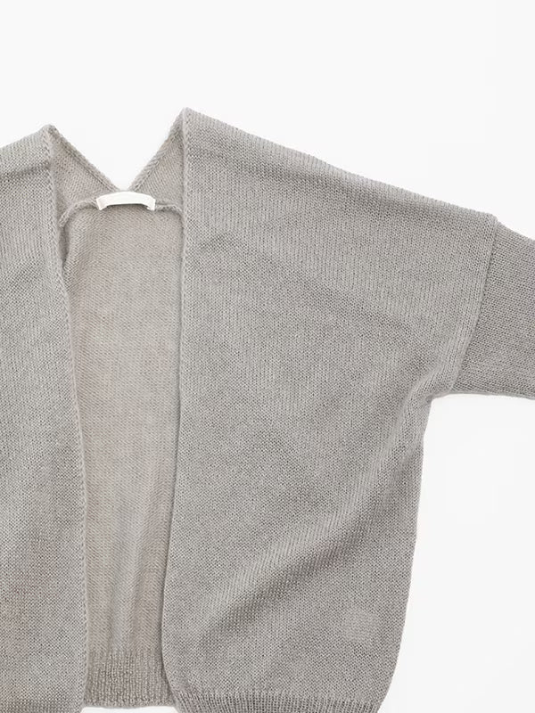 evam eva Silk/Mohair Wool Cardigan - Gray