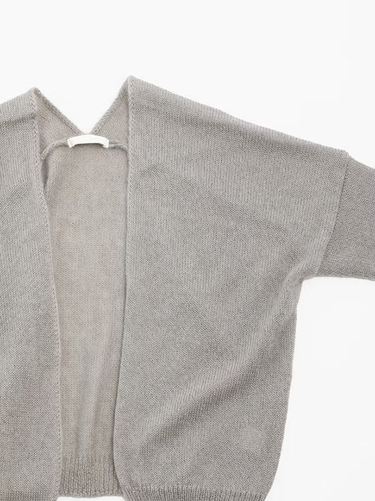 evam eva Silk/Mohair Wool Cardigan - Gray